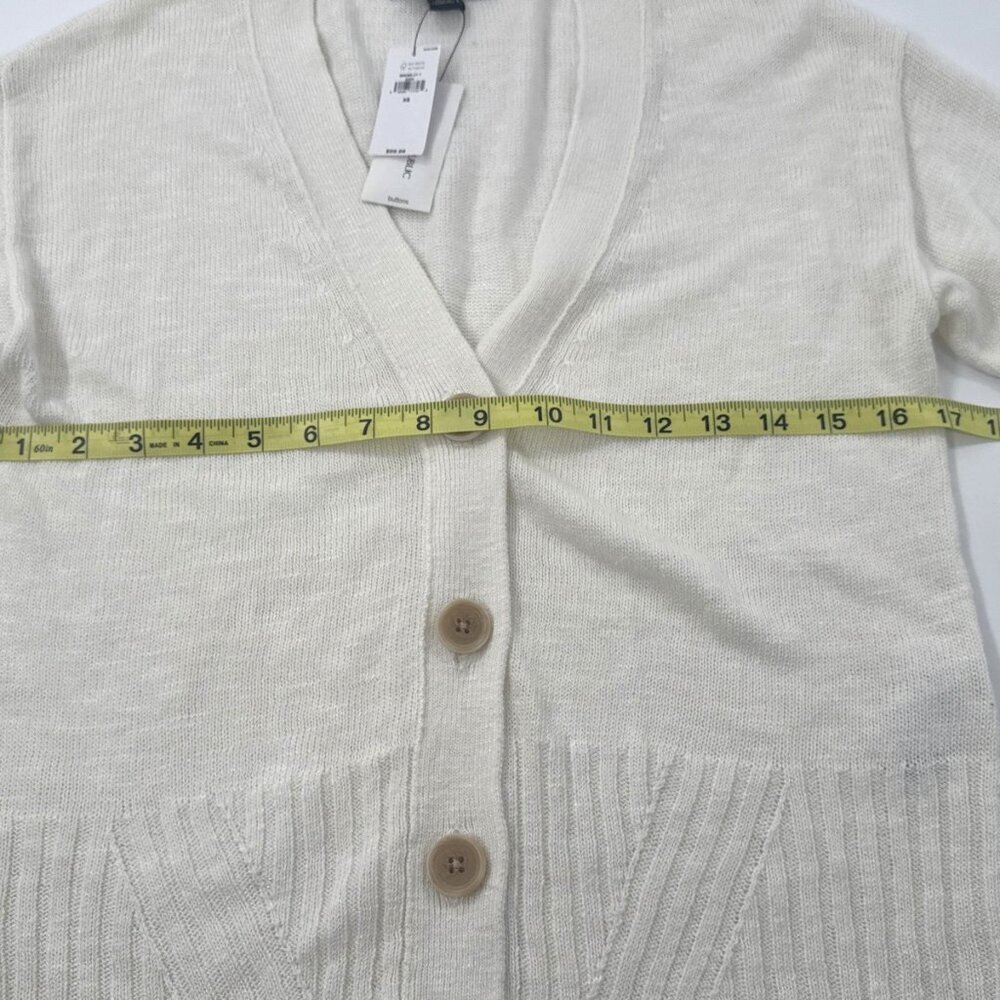 Banana Republic Cardigan Sweater Womens XS Ivory 3 Button V-Neck Preppy $90 NEW - Picture 10 of 11